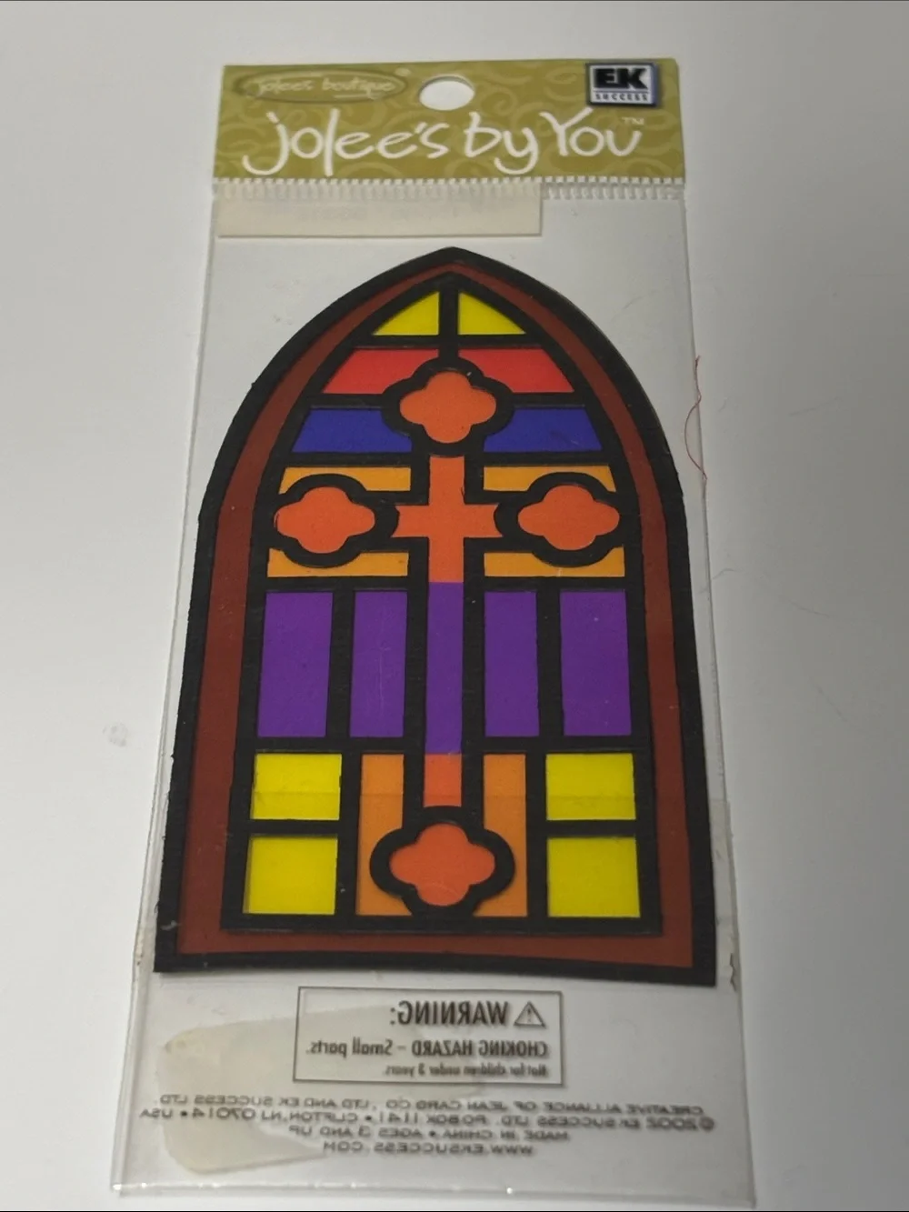 Jolee's By You Stained Glass Church Window EMBELLISHMENT - Purple, Yellow, Orang
